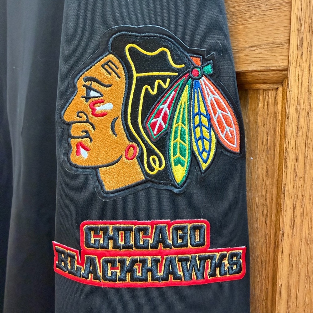 Chicago Blackhawks Black Varsity Jacket - Picture 3 of 10